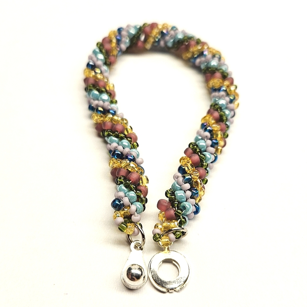 Multi Colored Spiral Seed Bead Bracelet